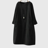 Grace | Relaxed Corduroy Midi Dress – Black | The Bellemont Sisters Australia