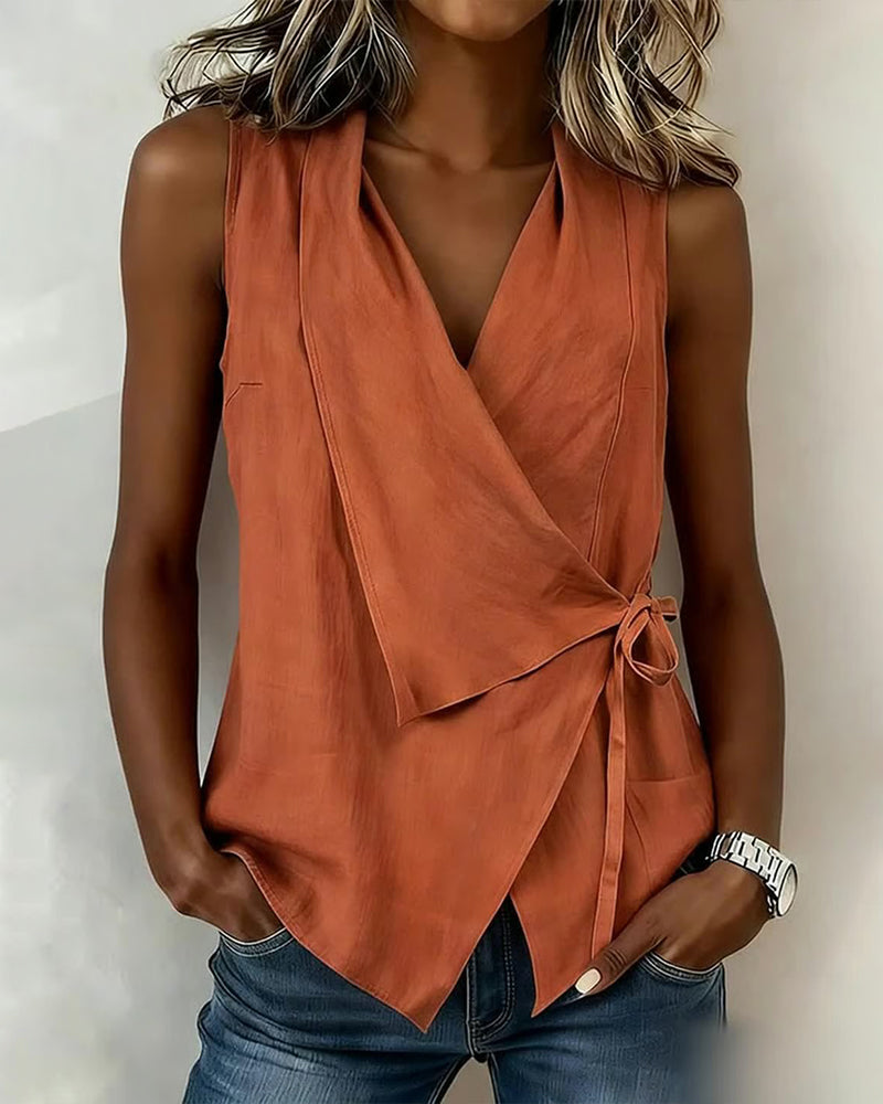 Brenda | Wide Strap Cross Top with Bow – Orange | The Bellemont Sisters Australia