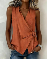 Brenda | Wide Strap Cross Top with Bow – Orange | The Bellemont Sisters Australia