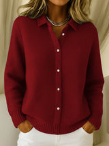 Lisa | Classic Knitted Button Cardigan – Red | The Bellemont Sisters Australia