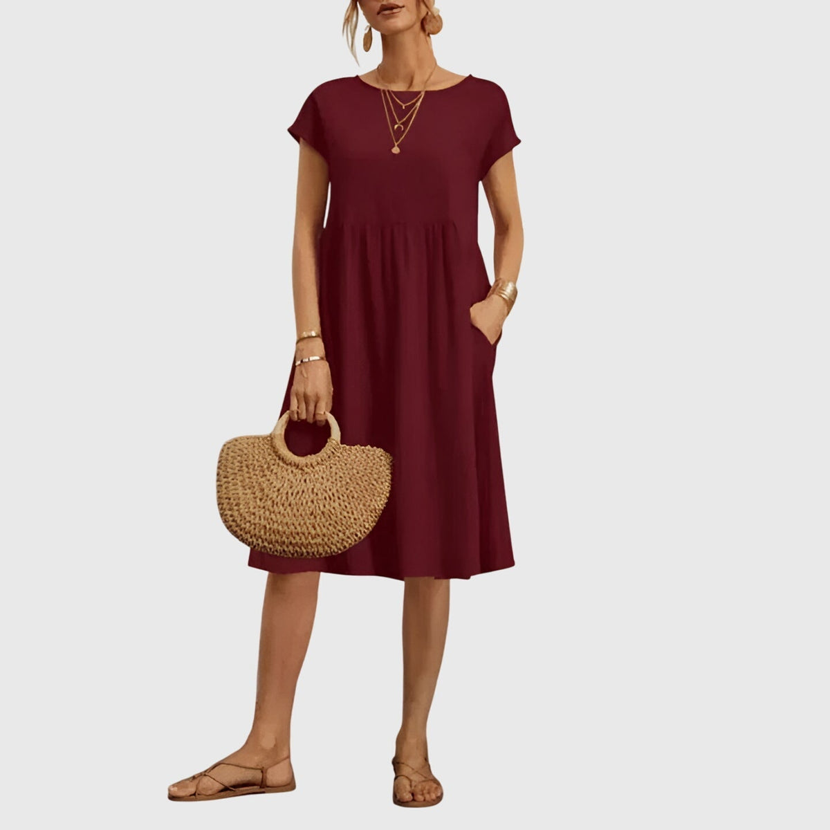 Mirabel | Elegant Spring Dress – Burgundy | The Bellemont Sisters Australia