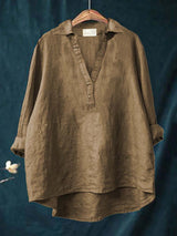 Madelyn | Elegant Breezy Summer Blouse – Khaki | The Bellemont Sisters Australia