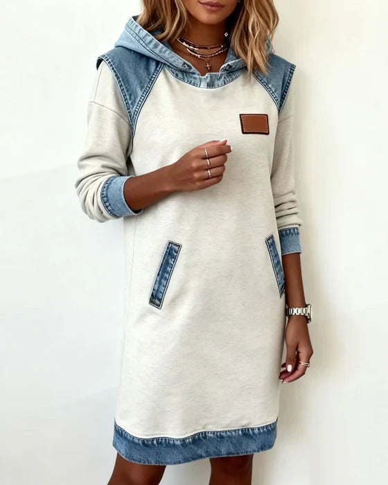 Lunariae – Casual Contrast Hoodie Dress | The Bellemont Sisters Australia