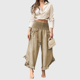 Jaya - Casual Pants With Fashionable Pleats – Beige | The Bellemont Sisters Australia