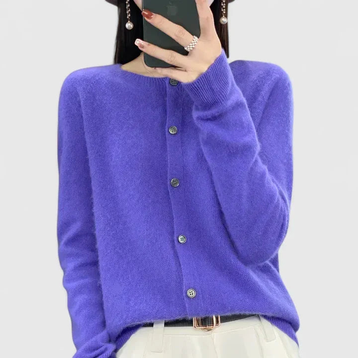 Lyxandria | Comfortable Cardigan – Purple | The Bellemont Sisters Australia