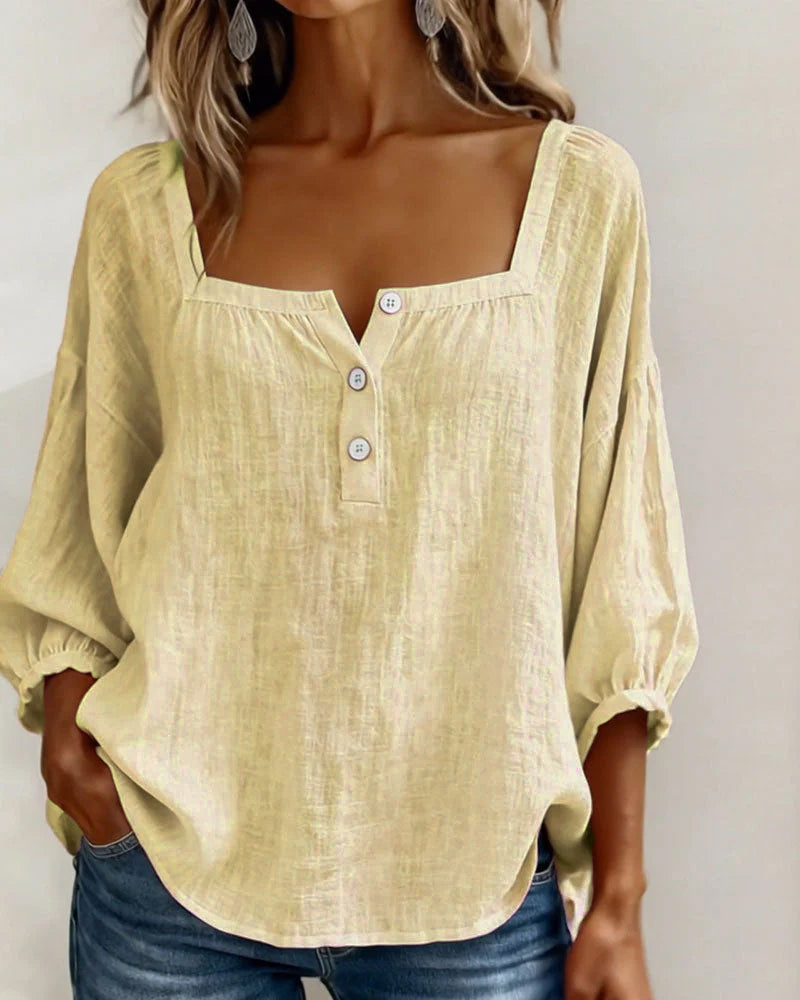 Diane | Square Neck Lantern Sleeve Shirt | The Bellemont Sisters Australia
