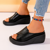 Celine™ | Orthopedic Slip-on Wedge Sandals – Black | The Bellemont Sisters Australia