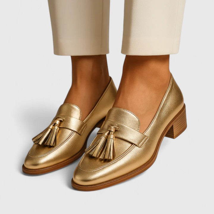 Syrelle | All-Day Comfort Loafers – Gold | The Bellemont Sisters Australia