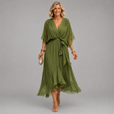 Monica | V-neck dress – Orange | The Bellemont Sisters Australia
