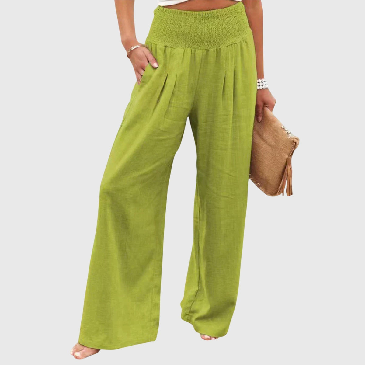 Julie - Airy And Elegant Pants – Green | The Bellemont Sisters Australia