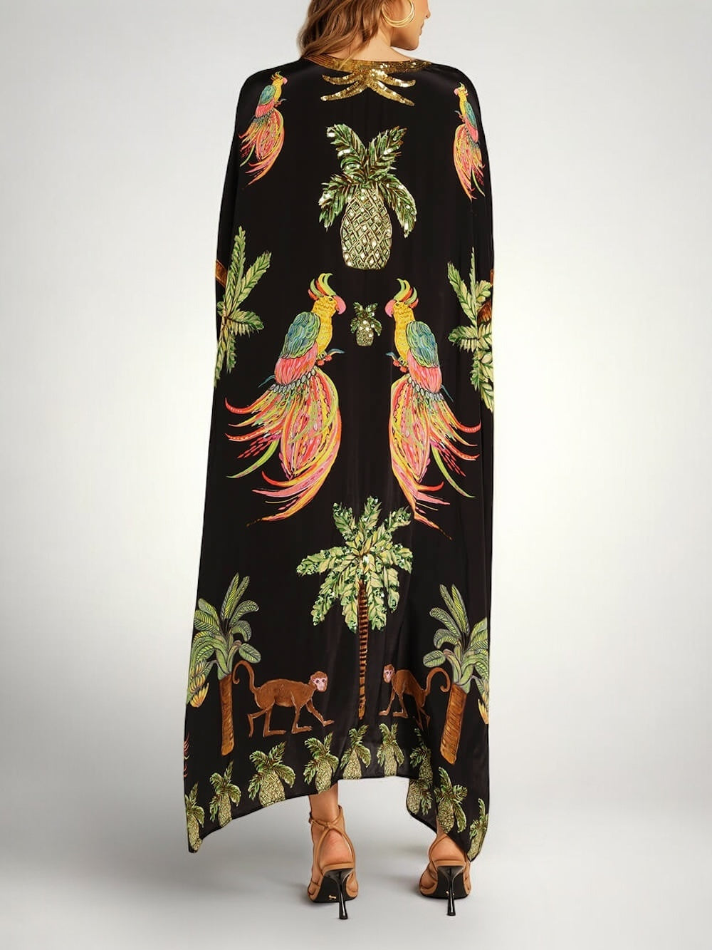 Sahara | Drop Shoulder Sleeve Coconut Tree Printed Dress | The Bellemont Sisters Australia