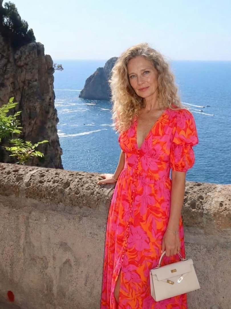 Willow | Floral V Neck Puff Sleeve Midi Dress | The Bellemont Sisters Australia
