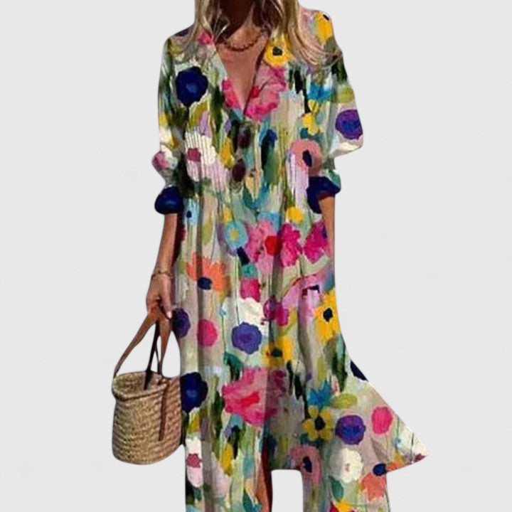Viona | Elegant Boho Dress – Multicolored 1 | The Bellemont Sisters Australia