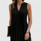 Clarhild | Elegant Flattering Dress With V-Neck – Black | The Bellemont Sisters Australia