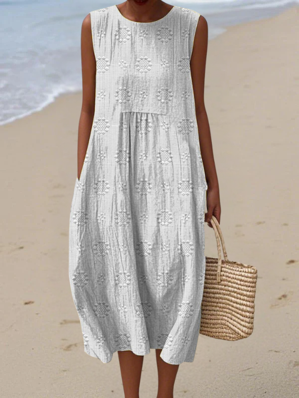 Rose™ Embroidered Midi Dress – White | The Bellemont Sisters Australia