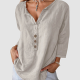 Melisa™ Casual Cotton & Linen Blouse | The Bellemont Sisters Australia