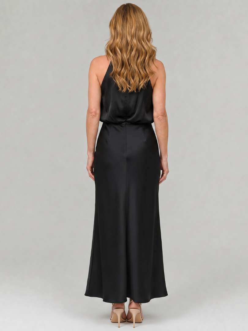 Nopal | Sleeveless Draped Neck Midi Dress | The Bellemont Sisters Australia