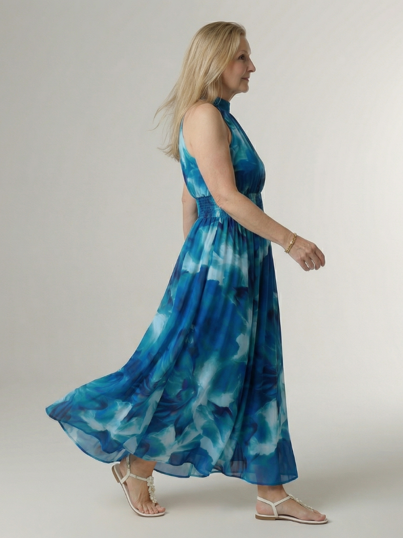 Sylin | Gathered Halter Midi Dress | The Bellemont Sisters Australia