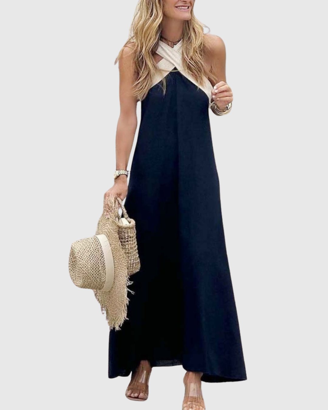 Orella | Cross-Neck Dress – Black | The Bellemont Sisters Australia