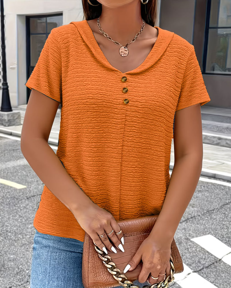 Barbara|Collar T-Shirt with Buttons | The Bellemont Sisters Australia