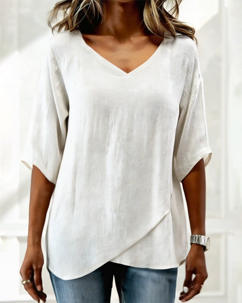 Donna | Top Irregular with V-Neck | The Bellemont Sisters Australia