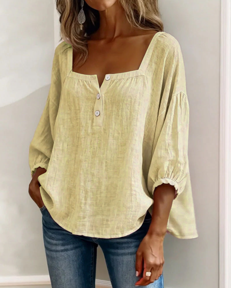 Diane | Square Neck Lantern Sleeve Shirt | The Bellemont Sisters Australia