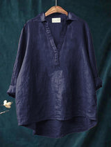 Madelyn | Elegant Breezy Summer Blouse – Navy Blue | The Bellemont Sisters Australia