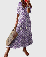 Amalia | Boho Vintage Summer Dress – Purple (Almost sold out) | The Bellemont Sisters Australia