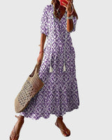 Sofia | Boho Vintage Summer Maxi Dress – Purple | The Bellemont Sisters Australia