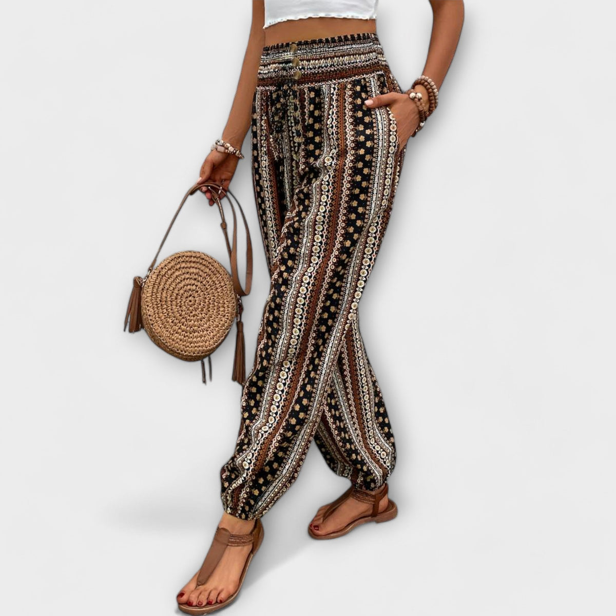 Scarlett - Pants With Ethnic Graphic | The Bellemont Sisters Australia