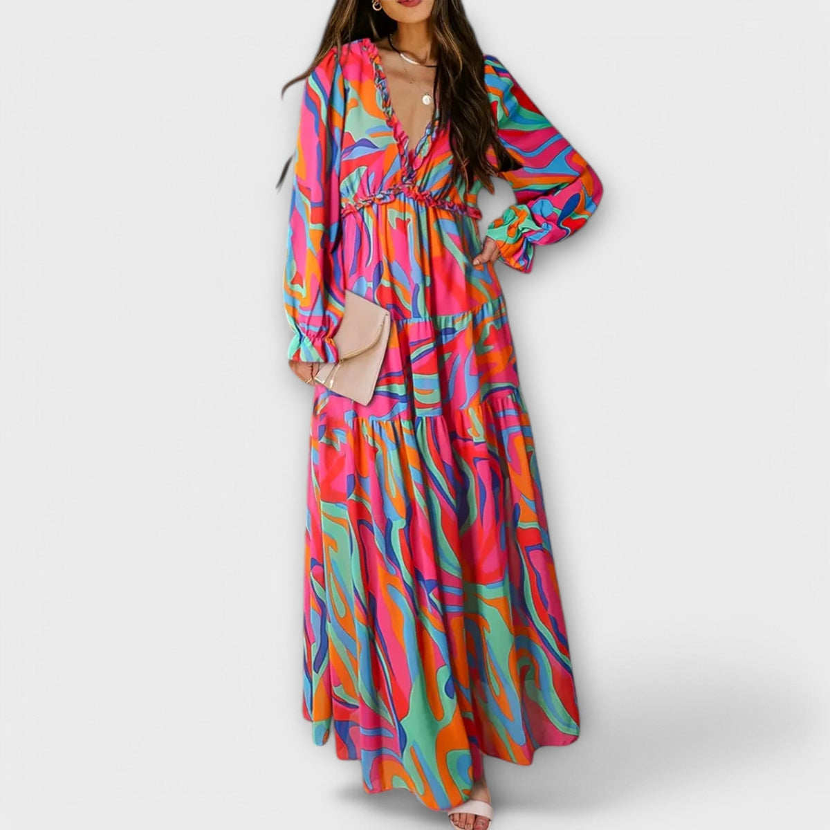 Ynah | Elegant Maxi Dress – Rose Red | The Bellemont Sisters Australia