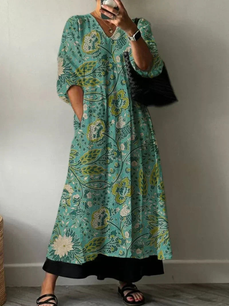 Elegant Dress with Floral Print Paula | The Bellemont Sisters Australia