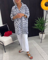 Isobel™ Elegant Leopard Printed Collar Blouse | The Bellemont Sisters Australia