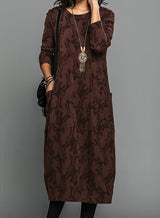 Kayla | Women's Wedding Guest Printed Midi Dress – Brown | The Bellemont Sisters Australia