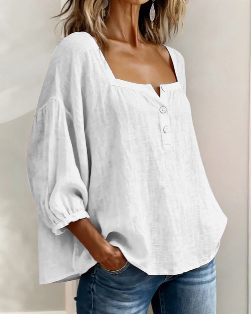 Diane | Square Neck Lantern Sleeve Shirt | The Bellemont Sisters Australia