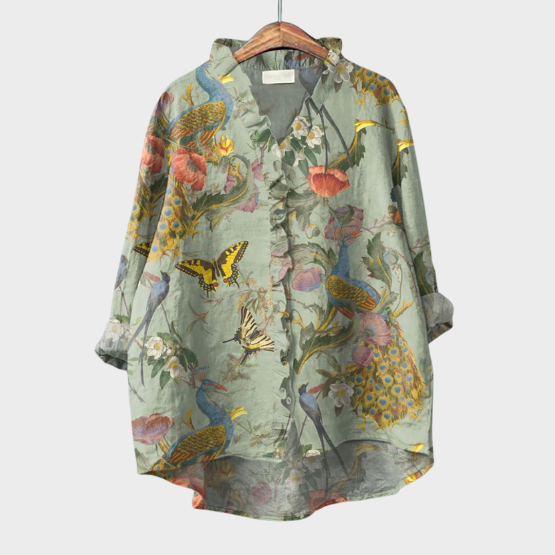 Sarah | Elegant Breezy Summer Blouse – Green | The Bellemont Sisters Australia