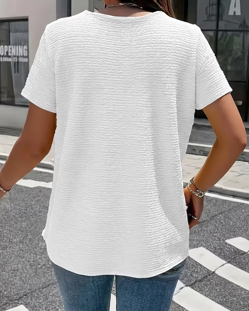 Barbara|Collar T-Shirt with Buttons | The Bellemont Sisters Australia