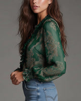 Demi | Zip Ruffled Retro Blouse | The Bellemont Sisters Australia