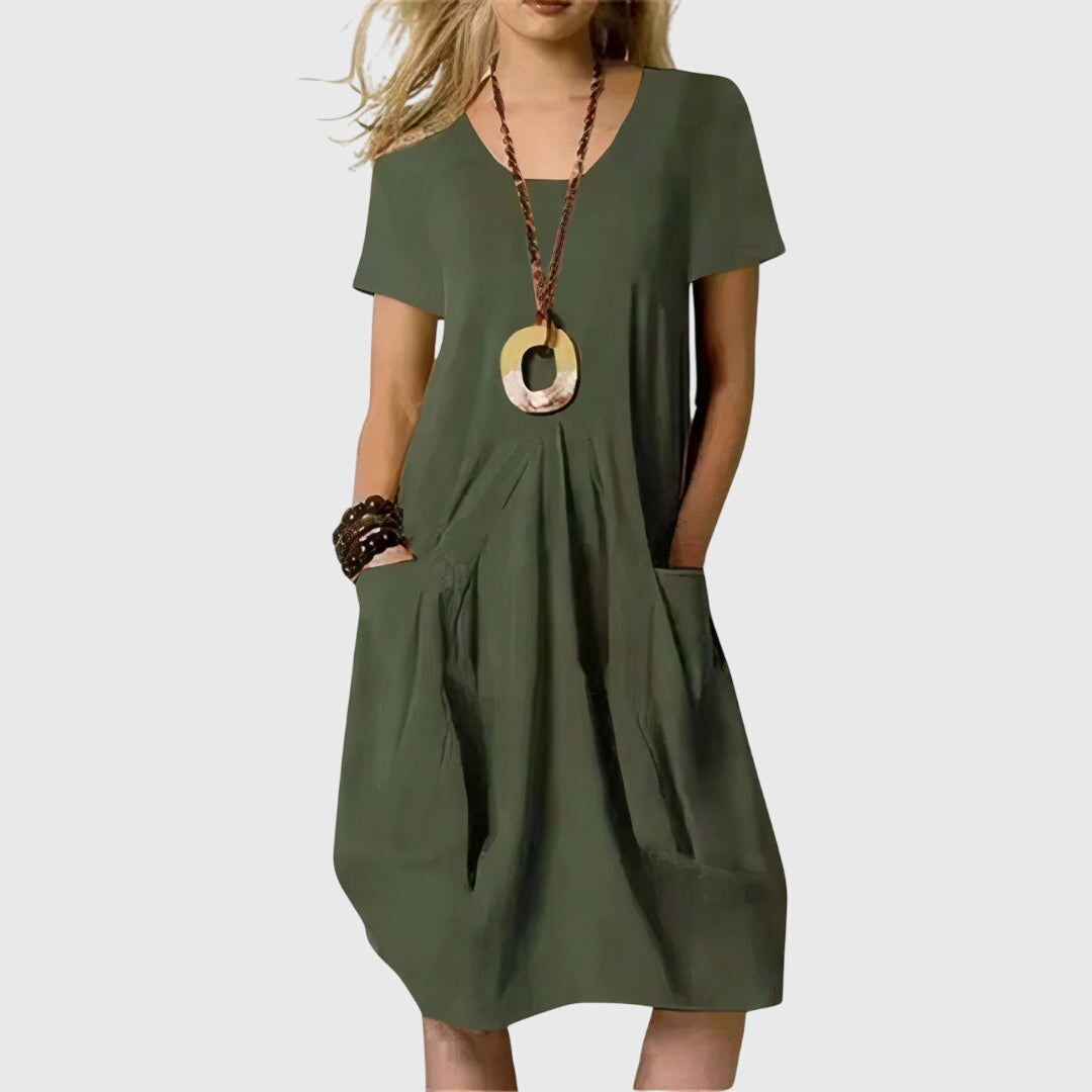 Naomi - Casual Dress – Green (Almost sold out) | The Bellemont Sisters Australia