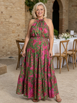 Rowen™ Draped Halter Midi Dress | The Bellemont Sisters Australia