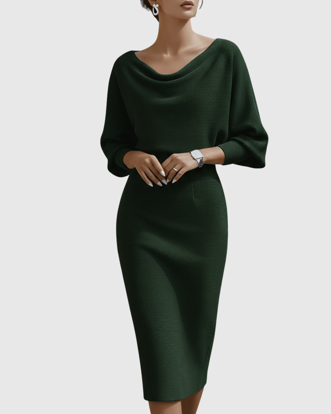 Ismeria | White Draped Batwing Midi Dress | The Bellemont Sisters Australia