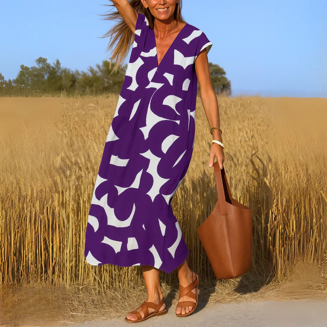 Tatiana™ | Cutwork Detail Maxi Dress – Purple | The Bellemont Sisters Australia