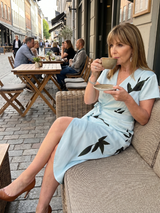 Cypress | Flutter Sleeve Wrap Botanical Print Midi Dress | The Bellemont Sisters Australia