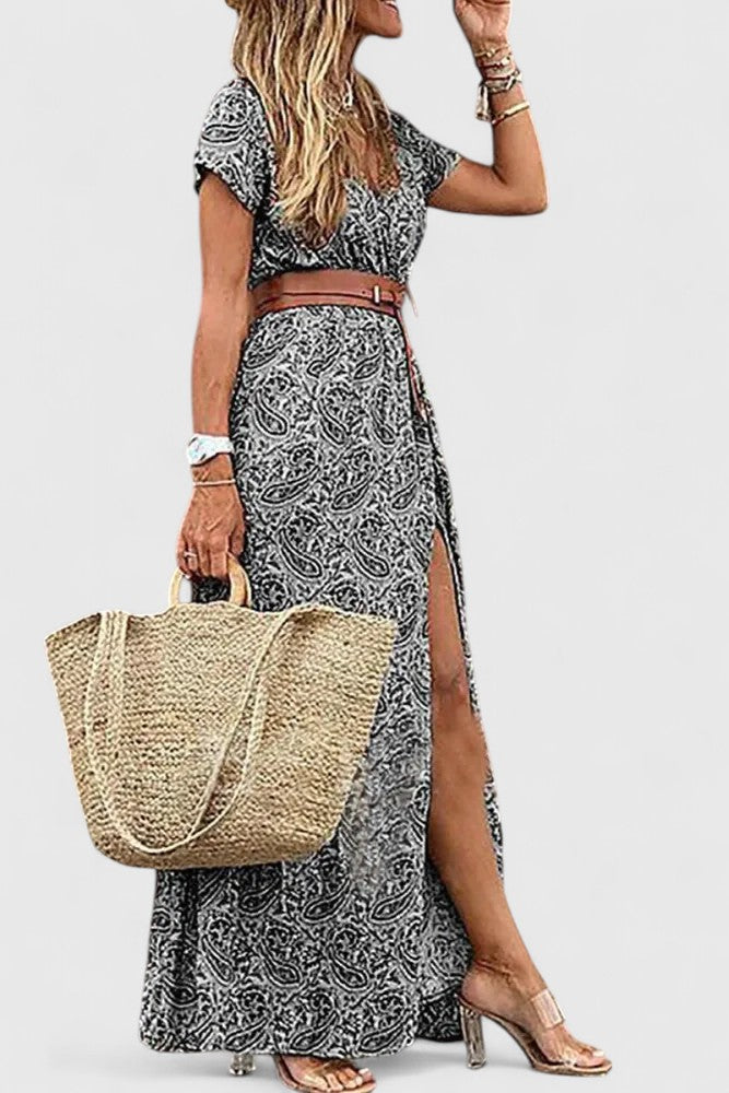 Milaryna - Elegant A-Line Dress – Gray | The Bellemont Sisters Australia