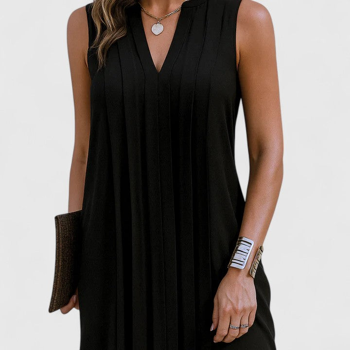 Clarhild | Elegant Flattering Dress With V-Neck | The Bellemont Sisters Australia