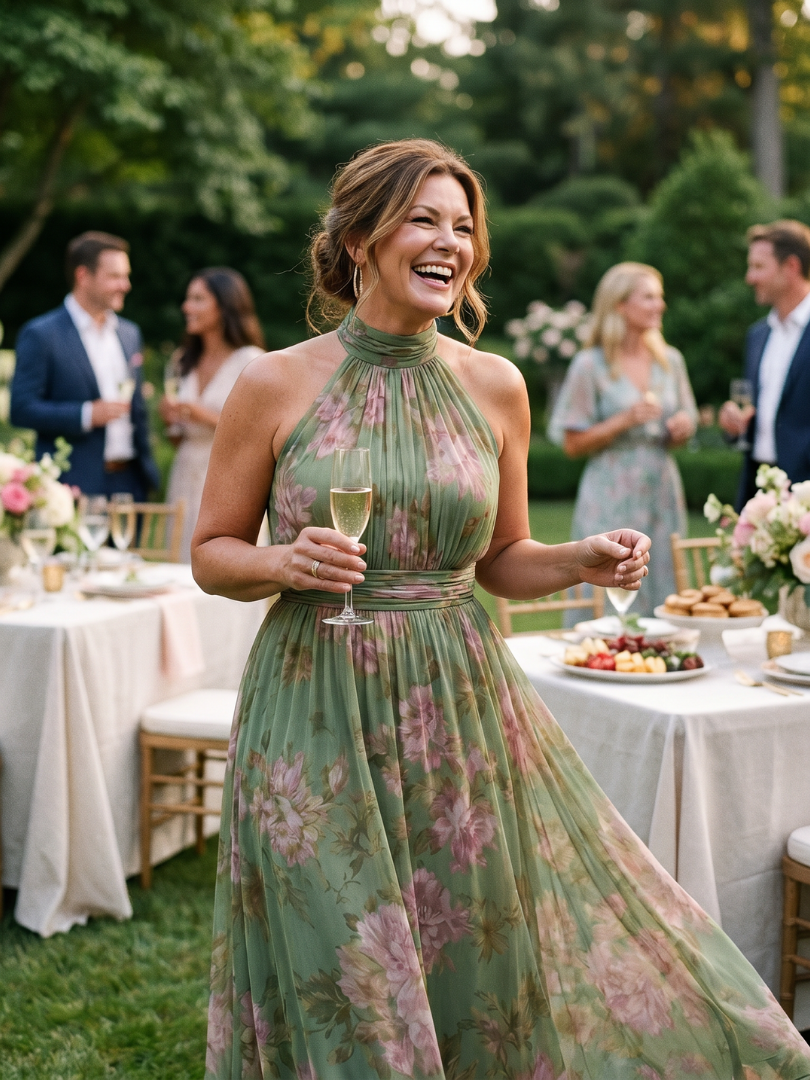 Mirelle™ Gathered Halter Midi Dress | The Bellemont Sisters Australia