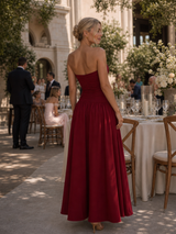 Zelene | Strapless Ruched Bodice Midi Dress | The Bellemont Sisters Australia
