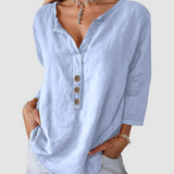 Melisa™ Casual Cotton & Linen Blouse | The Bellemont Sisters Australia