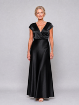 Samouse | Cap Sleeve Wrap Bodice Maxi Dress – Black | The Bellemont Sisters Australia