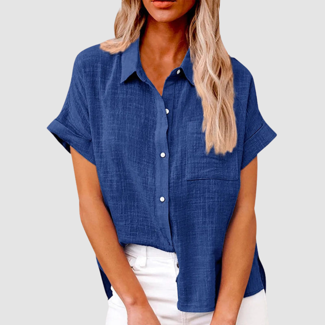 Carol™ Elegant Casual Blouse – Blue | The Bellemont Sisters Australia